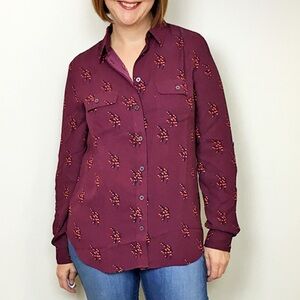 Loft Utility Blouse. Tulip Print. Size Medium